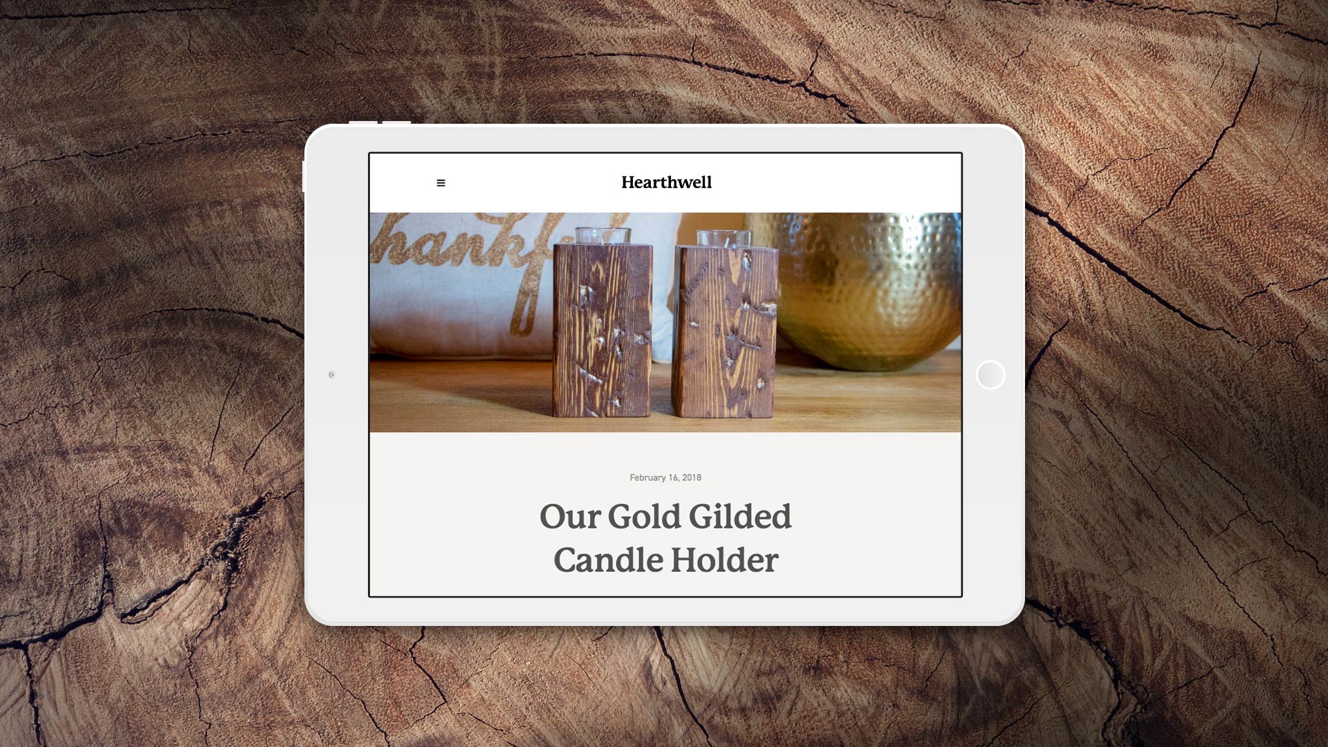 Hearthwell Brand Tablet Website